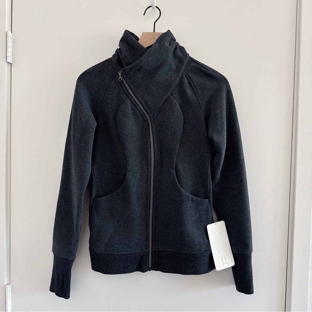 NWT Lululemon Cozy Cuddle Up Jacket Heathered Black/Black Size 4